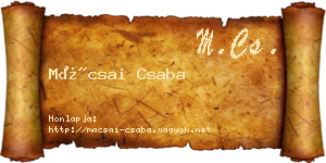 Mácsai Csaba névjegykártya