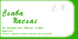 csaba macsai business card